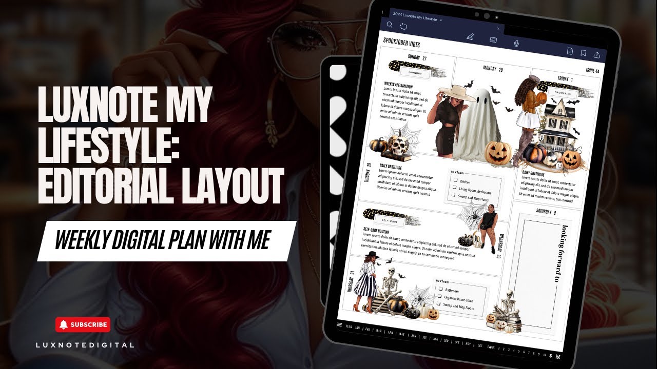 Weekly Digital Plan With Me | Editorial Layout | Luxnote Digital ...