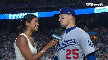 Dodgers Postgame interview Trayce Thompson on 3 hit night 8/12/22