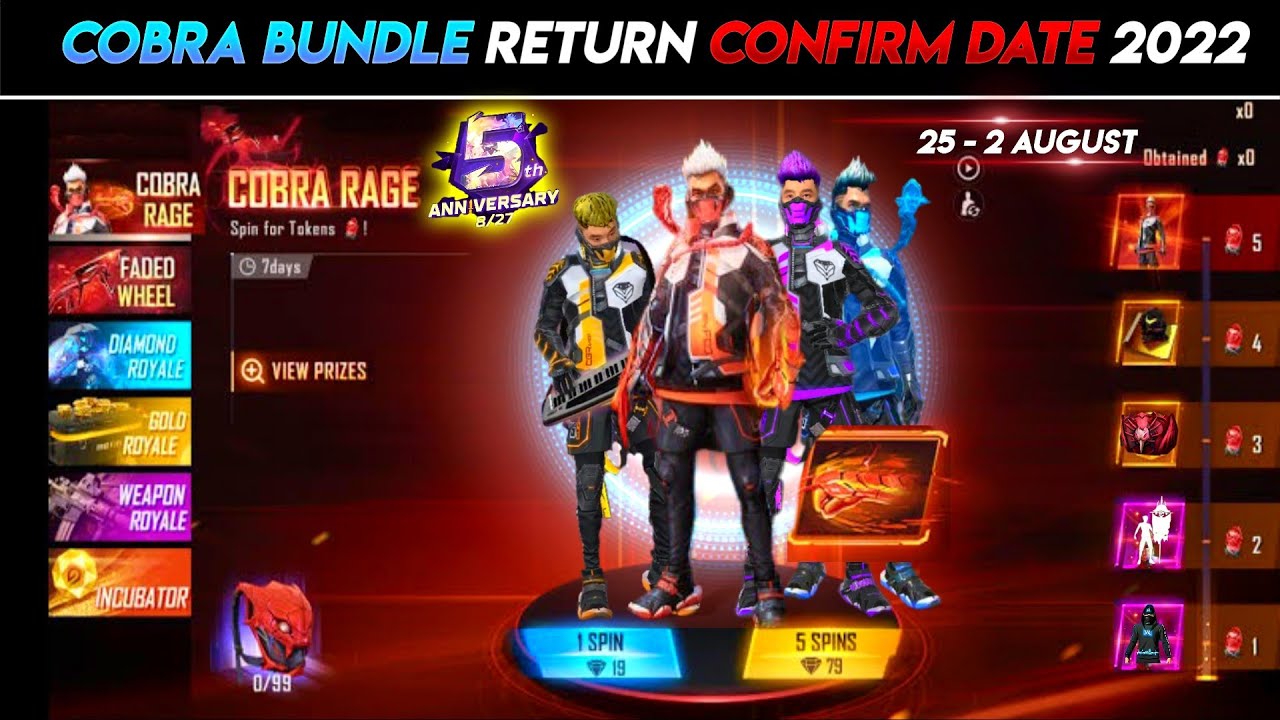 5th anniversary special ❤❤ | Cobra bundle return | Cobra bundle return confirm date 2022 |