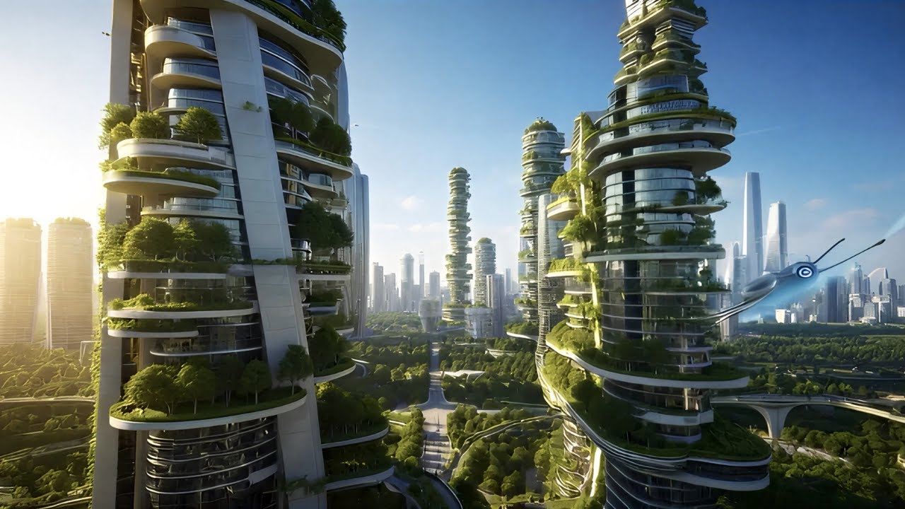Life in the Year 3100 | A Calm Eco Futuristic City in Morning Light (AI Cinematic)