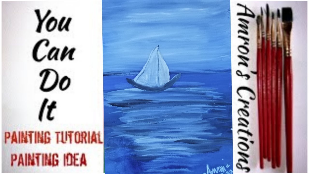 White Boat/Painting Idea / Painting Tutorial / Amrons creations