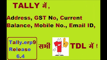 Address book in tally ! tally address printing ! tally address book tdl !! Self Learning