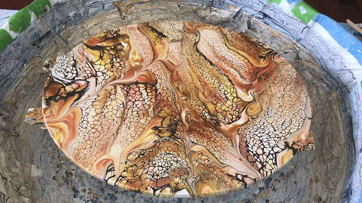 #245 Earthy Oval Drizzle Swipe Wreck and Spin Acrylic Pour