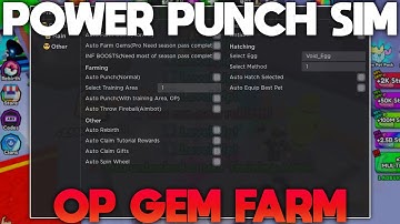 ROBLOX Power Punch Simulator Script Gui | OP Gem Farm, Auto Farm, Hatch Any Eggs & More! PASTEBIN