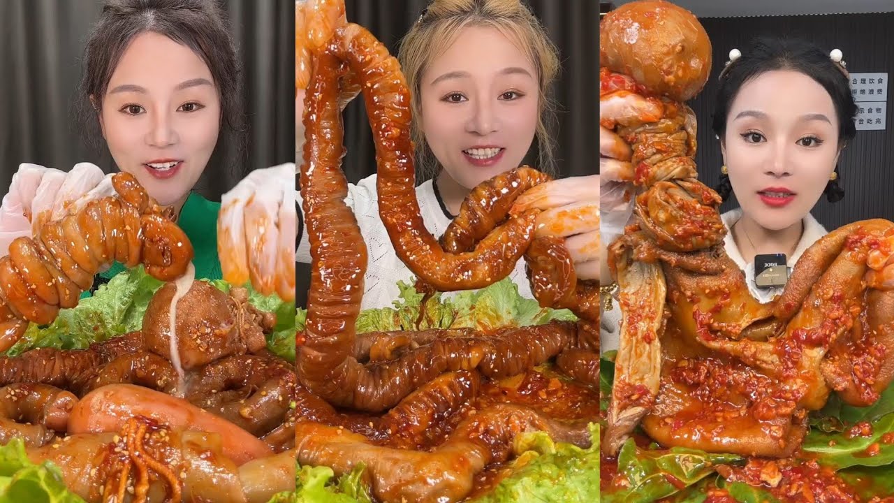 ASMR Mukbang Eat roll 🥐 intestine belly boil beef recipe 