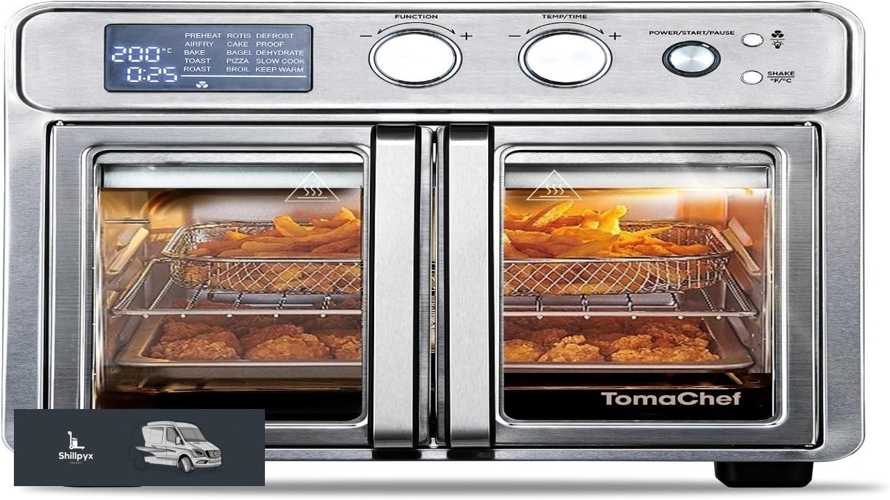 French Door Air Fryer Toaster Oven Combo 26QT Extra Large 15 Cooking