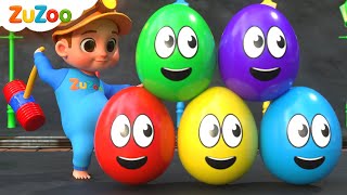 Zu Explores Colorful Surprise Eggs | Yes Yes Playground Song | ZuZoo Nursery Rhymes & Kids Songs