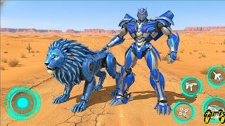 Lion Car Robot Transformers City Wars Game 2026 - Android Gameplay screenshot 1