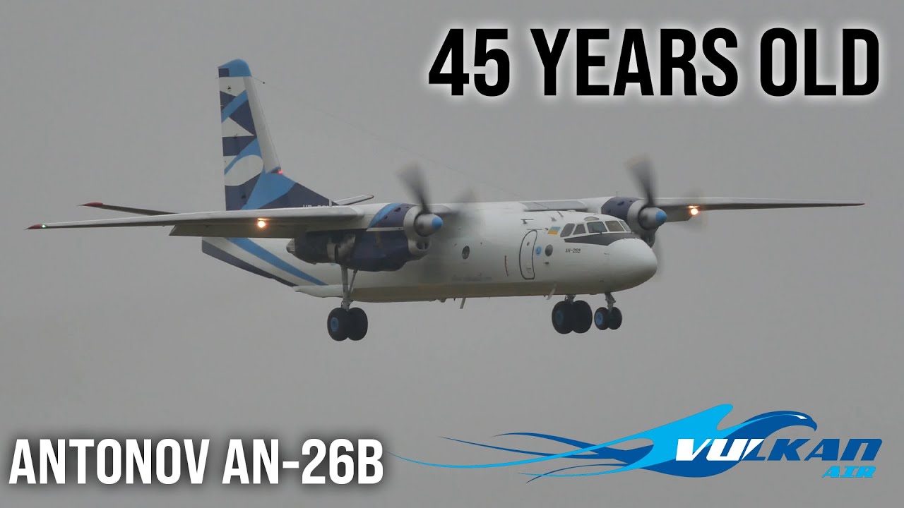 ANTONOV AN-26B LANDING | UR-CQV TEST FLIGHT | VULKAN AIR