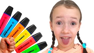 Pretends to play with his Magic Pen - Preschool toddler learn color