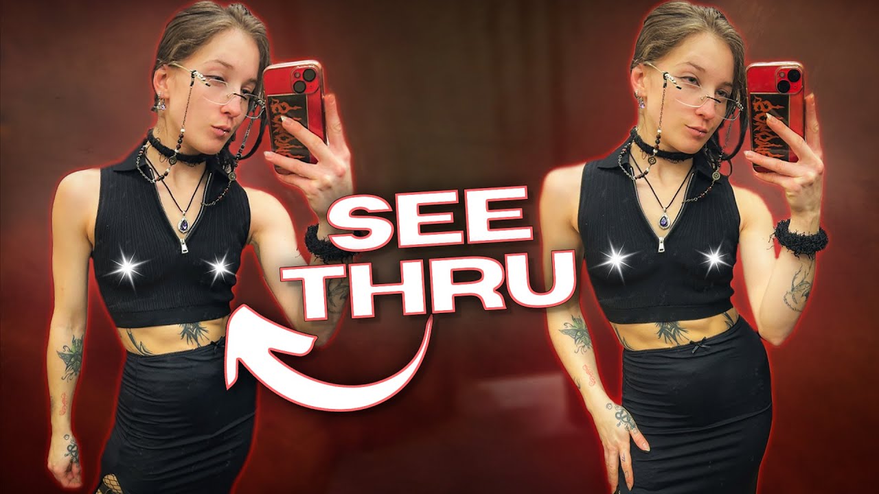[4K] See-Through Top In Dressing Room | Try On Haul | Lydia Blackwood