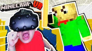 CAN WE ESCAPE BALDI'S SCHOOL IN VR MINECRAFT?! | Baldi's Basics Minecraft VR (HTC Vive) screenshot 5