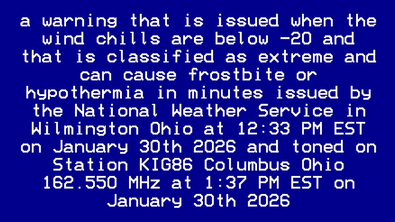 1050hz Extreme Cold Warning | EAS 668