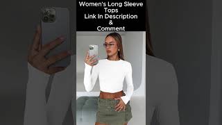 Women's Long Sleeve Crop Tops Basic Slim Fitted Shirts Fashion 2025 Going Out Y2k Tops Girl Clothes