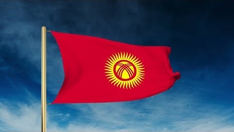 Kyrgyzstan Flag Slider Style. Waving In The Wind With Cloud Background Animation Stock Animation