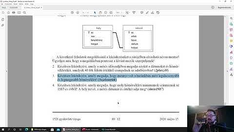Informatika érettségi idegen nyelv középszint 2020 május adatbázis-kezelés