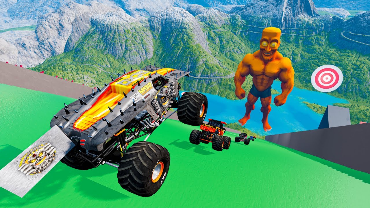 Epic Monster Truck Jumps & Crashes at High Speed | BeamNG Drive 