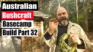 Australian Bushcraft Basecamp Build Part 32 [breakfast, hunting deer and fireplace]