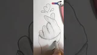 رسم سهل | تعليم رسم يد وقلب الحركة الكورية خطوة بخطوة | رسومات سهلة