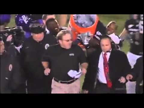 COLD AS ICE 2011 Rose Bowl: The TCU Horned Frogs Gatorade Showers Their Coach