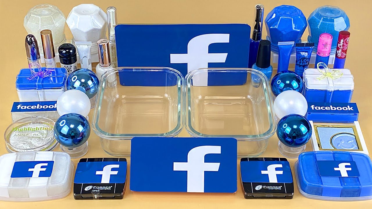 FACEBOOK SLIME | Mixing makeup and glitter into Clear Slime | Satisfying Slime Videos 1080p