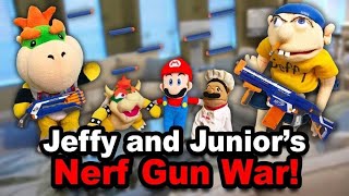 SML Parody: Jeffy and Junior's Nerf Gun War!