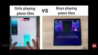 Girls playing piano tiles VS Boys playin 🎹 tiles ll ©️ ll Instrumental Sayan screenshot 2