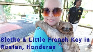 Best Cruise Excursion in Roatan, Honduras at AJ's Sloth & Monkey Farm & Little French Key Vlog!!