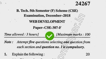 2018 Mdu BTech CSE 5th Sem Web Development Question Paper