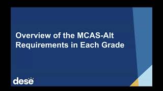 Introduction to MCAS-Alt: Core Concepts Part A