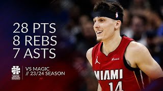 Tyler Herro 28 pts 8 rebs 7 asts vs Magic 23/24 season