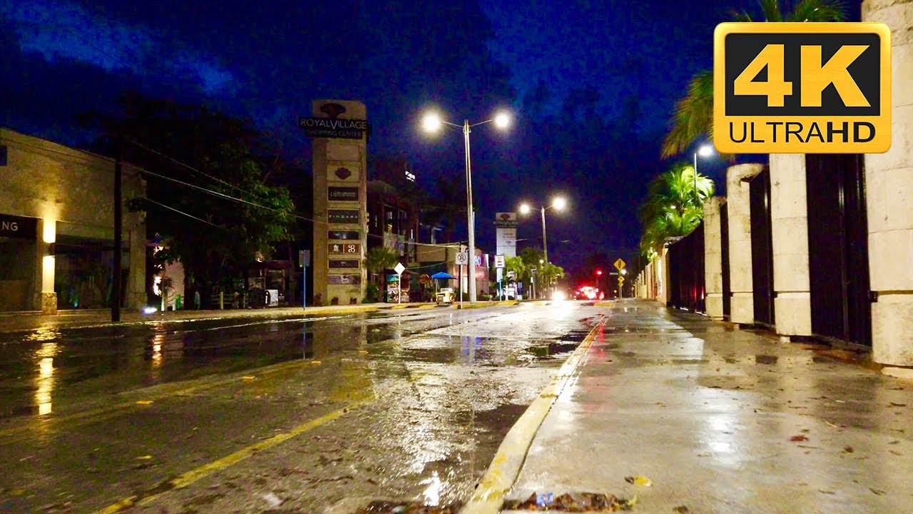 Before sunrise walk in rainy Cozumel, Mexico - HDR 4K