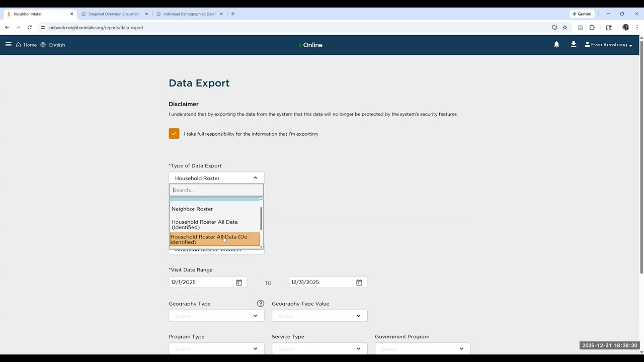 Service Insights on MealConnect (SIMC) How To: Data Export