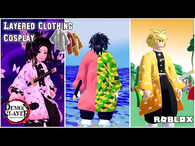 Roblox DemonSlayer Cosplays: Layered Clothing GIYU, SHINOBU, ZENITSU 