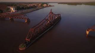 DJI P3P Video 79   P O I Davenport Iowa Crescent swing span Train Bridge