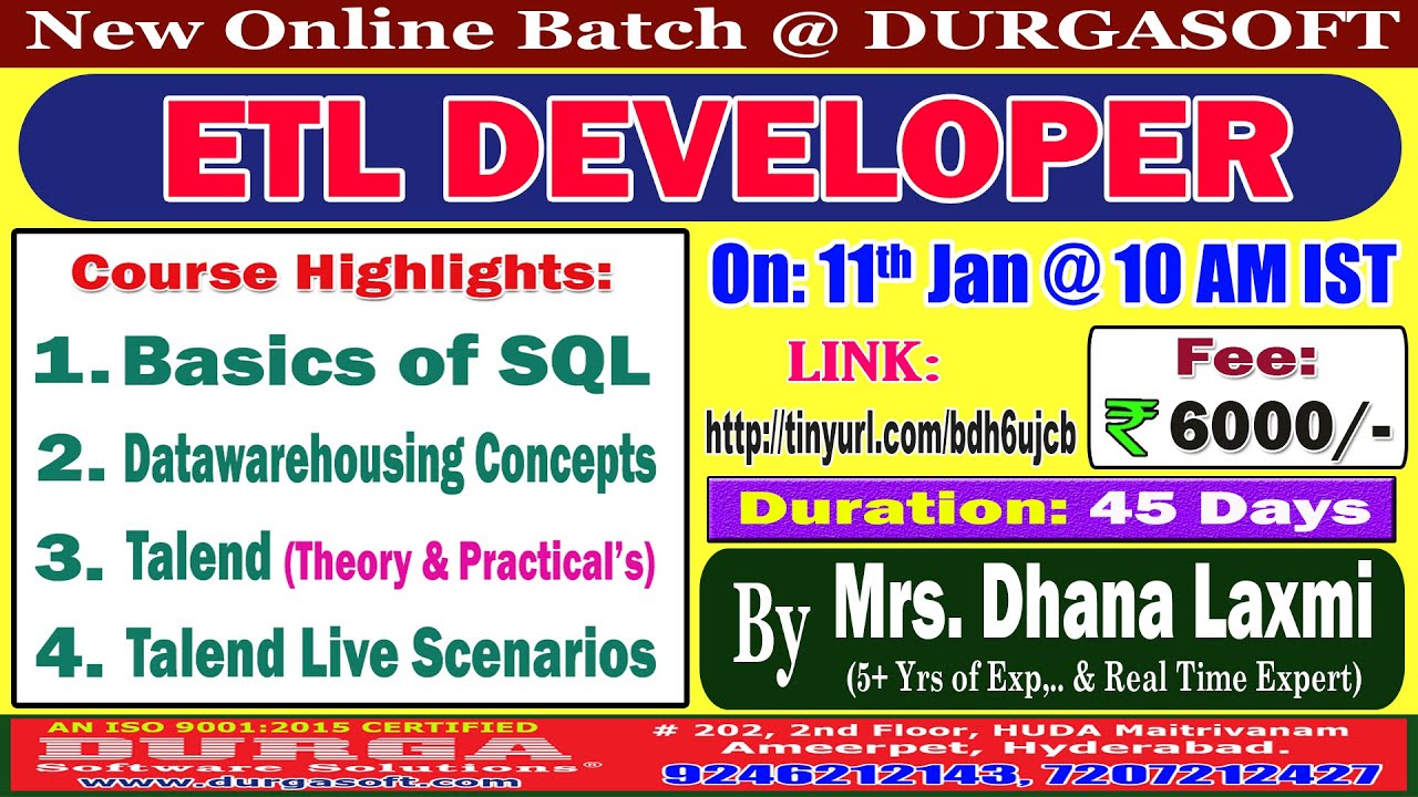 ETL DEVELOPER Online Training @ DURGASOFT - YouTube