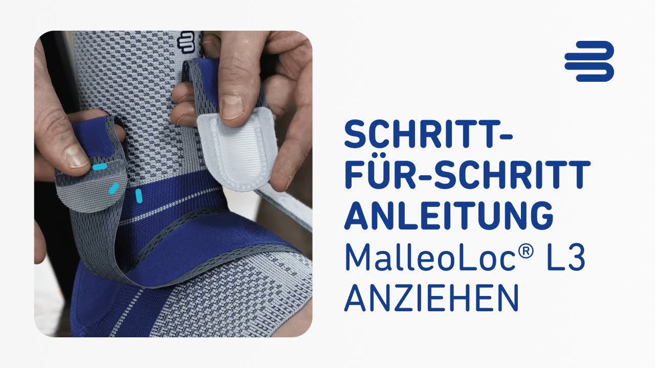 Wie ziehe ich die Sprunggelenkorthese Malleoloc L3 richtig an?