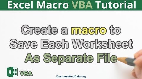 Create a Macro to Save Each Worksheets as New Excel File | Excel VBA Tutorial