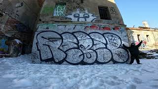 Graffiti bombing. Unpacking and Big ThrowUp. Street graffiti Rebel813 4K 2023