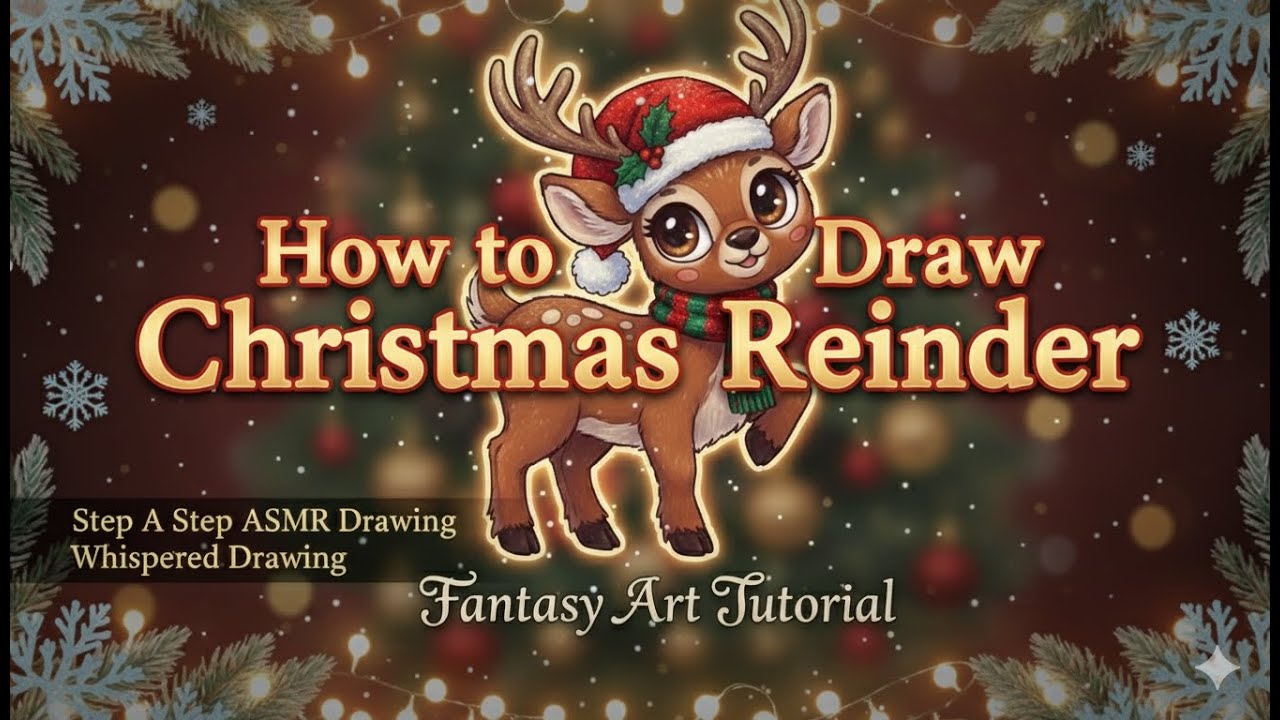 How to Draw a Christmas Reindeer 🎄🦌Step-by-Step Tutorial
