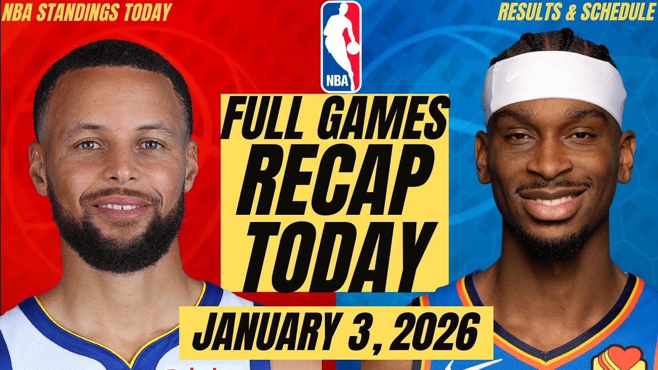 NBA STANDINGS TODAY JANUARY 3, 2026 | NBA LIVE GAMES SCHEDULE | NBA RESULTS TODAY
