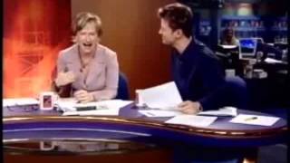 News anchor farts then can't stop laughing!!