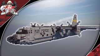 Minecraft: Modern C-130H 'Hercules' | Military Transport Tutorial (In-Flight   Landed Version)