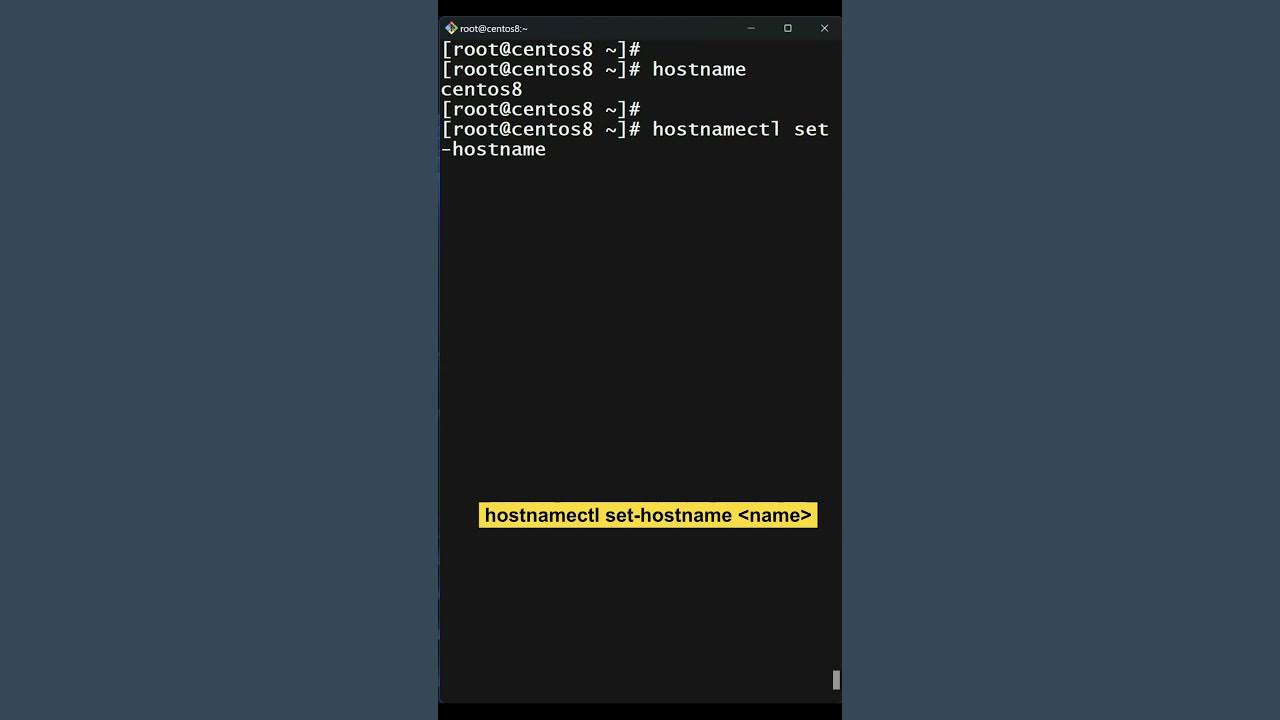 Changing Hostname in Linux hostnamectl command Linux Basics in 1 min YouTube