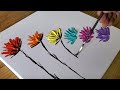 Simple Abstract Floral Painting Demo / Easy For Beginners / Satisfying / Project 100 Days / Day #58
