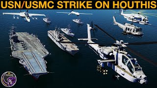 Combined USN & USMC Strike On Houthi Launch Sites & Operators In Yemen | DCS