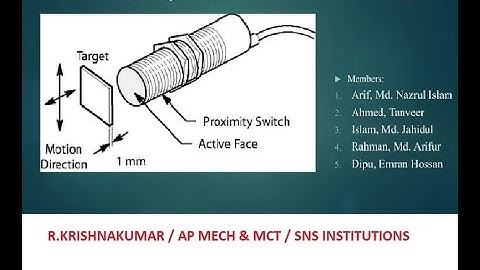 7 Video: Proximity Sensors | Krishnakumar R | SNS Institutions