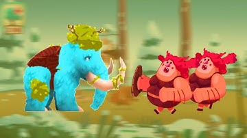 Dinosaurs v Cavemen Tower Defense Wars #11 Mammoth vs Giant Cavemen