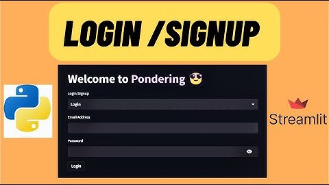 Login page for Python Website using Streamlit