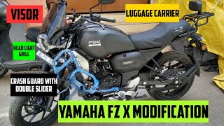 Yamaha FZX modified | FZX crash guard | FZX LUGGAGE CARRIER | FZX windshield | FZX modification